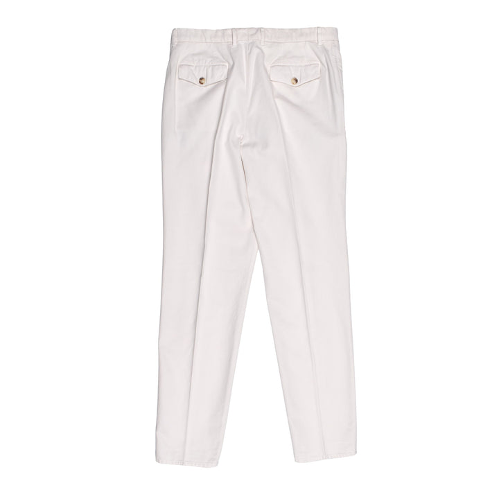 Brunello Cucinelli White Cotton Casual Pants