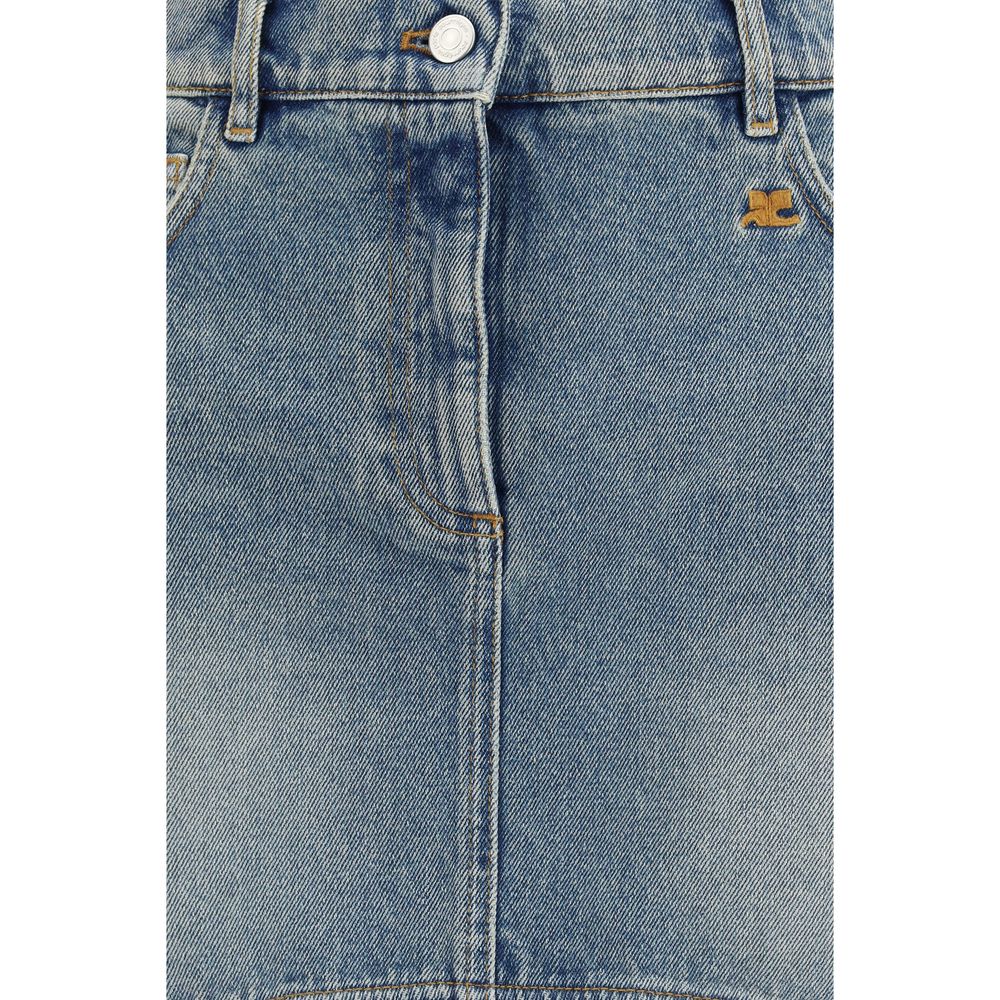 Courrèges Blue Denim Skirt