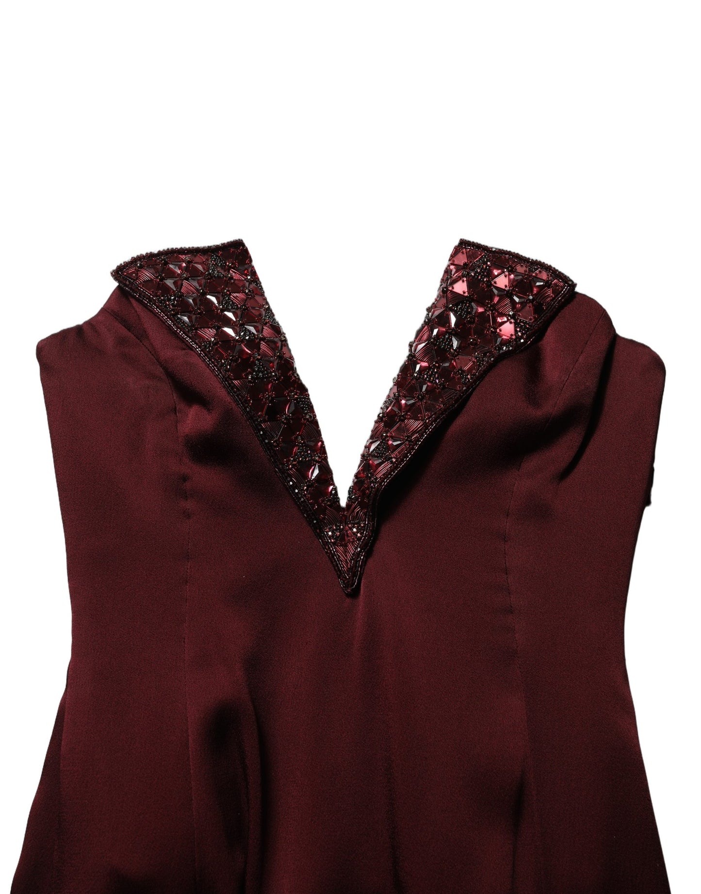 Robe de soirée Dolce & Gabbana bordeaux ornée d'un col en V