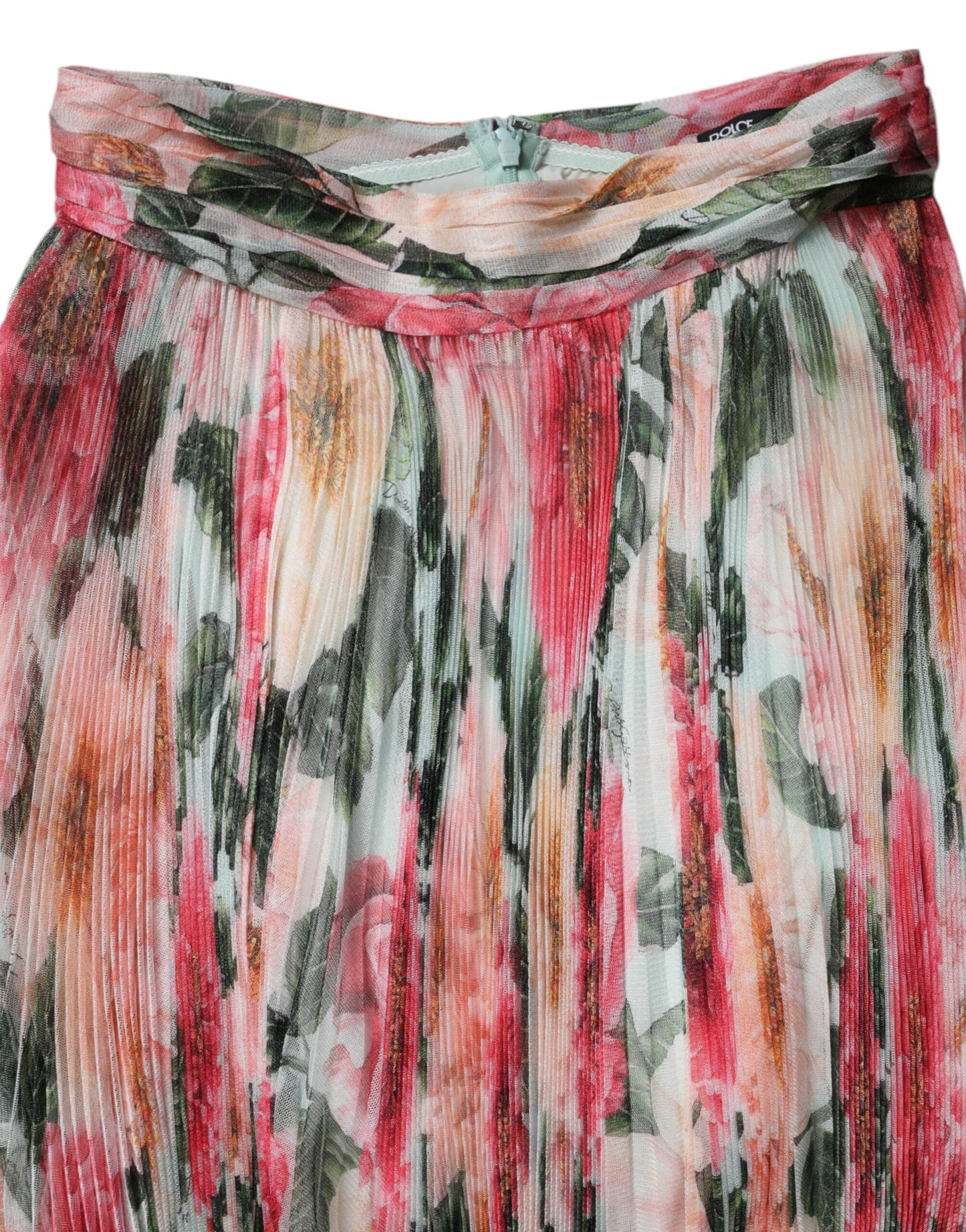 Jupe midi Dolce & Gabbana en soie multicolore à motif floral et taille haute