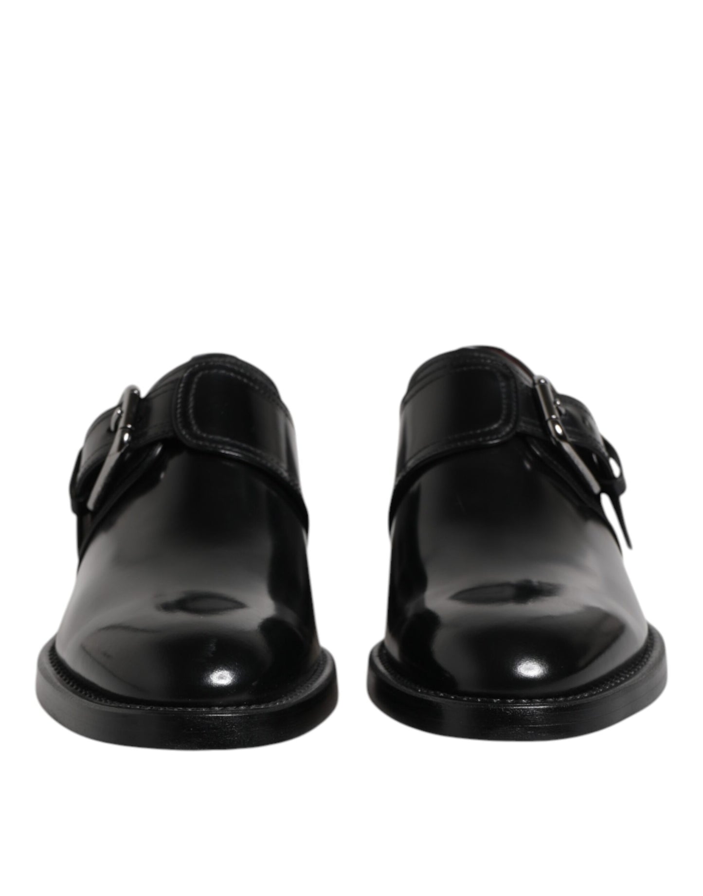 Chaussures habillées Dolce & Gabbana en cuir noir avec bride moine et bout droit