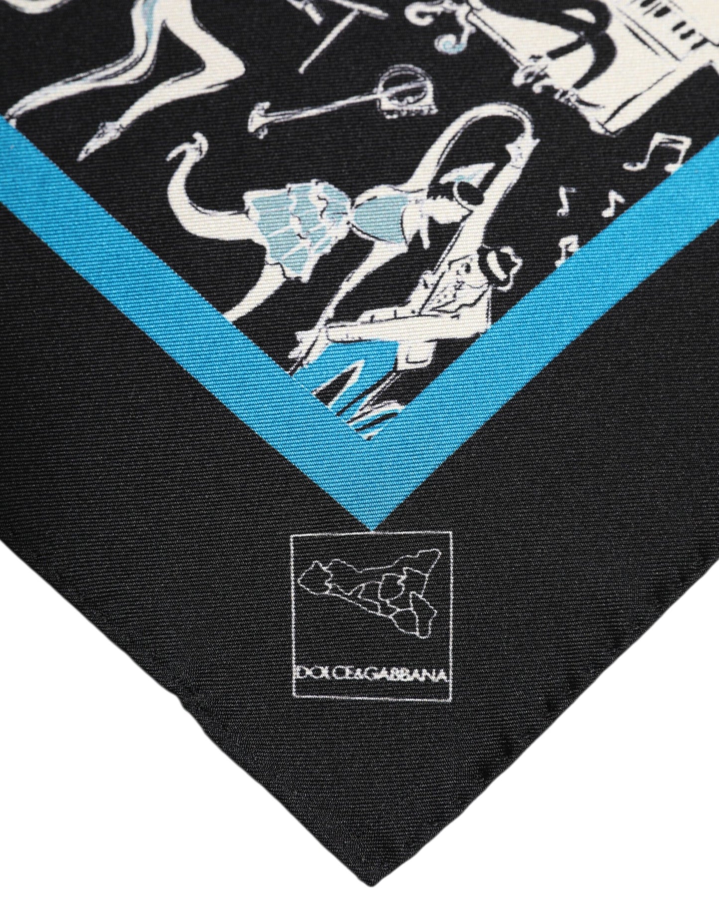 Foulard en soie Dolce & Gabbana Jazz Club noir pour homme