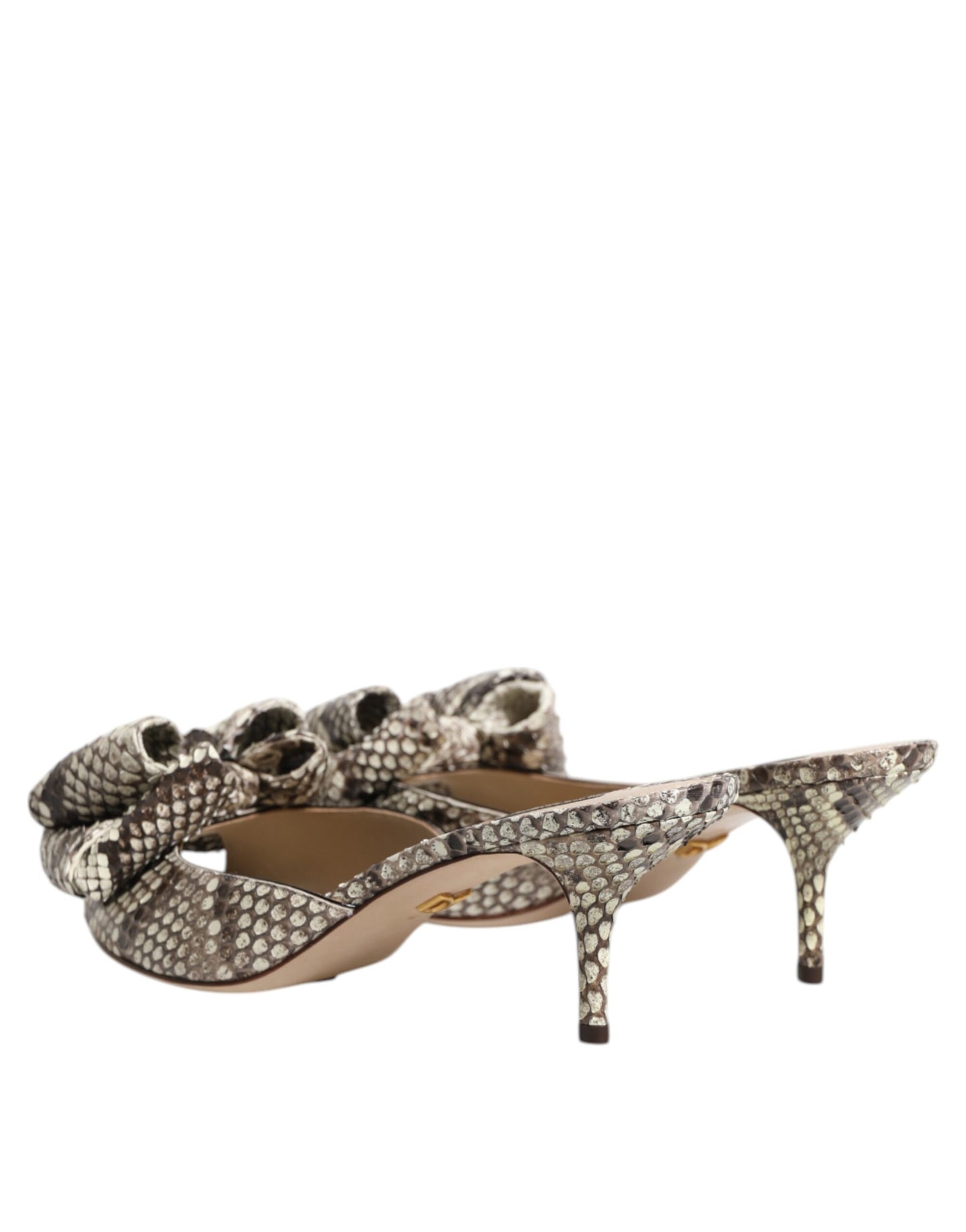 Chaussures Mules Peep Toe en Cuir avec Nœud Multicolore Keira Dolce & Gabbana