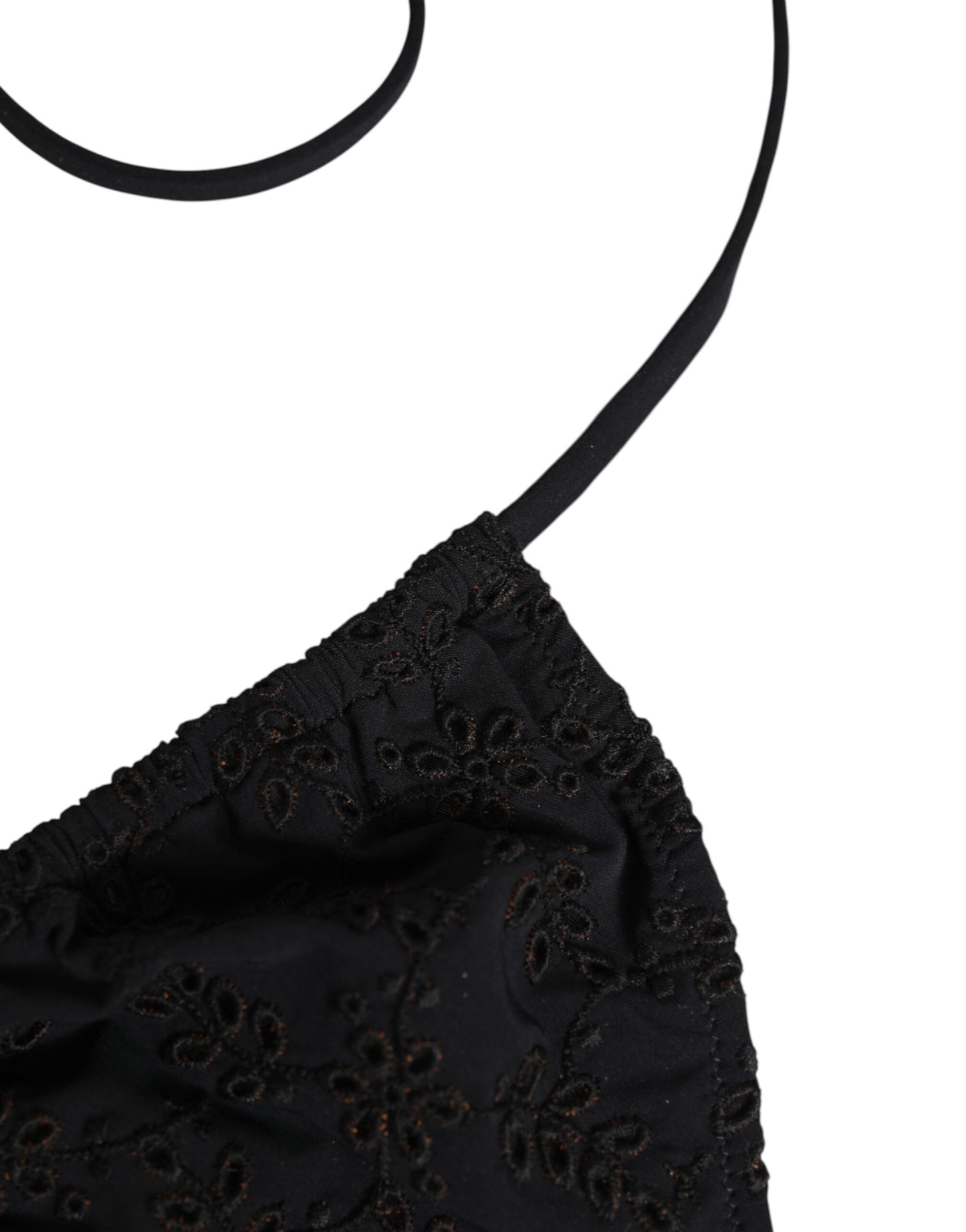 Sous-vêtement de maillot de bain triangle brodé noir Dolce & Gabbana