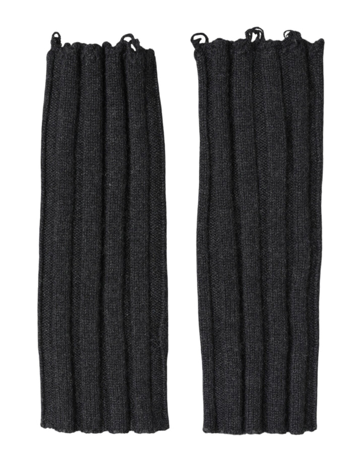 Guantes sin dedos de punto de lana virgen negros de Dolce & Gabbana