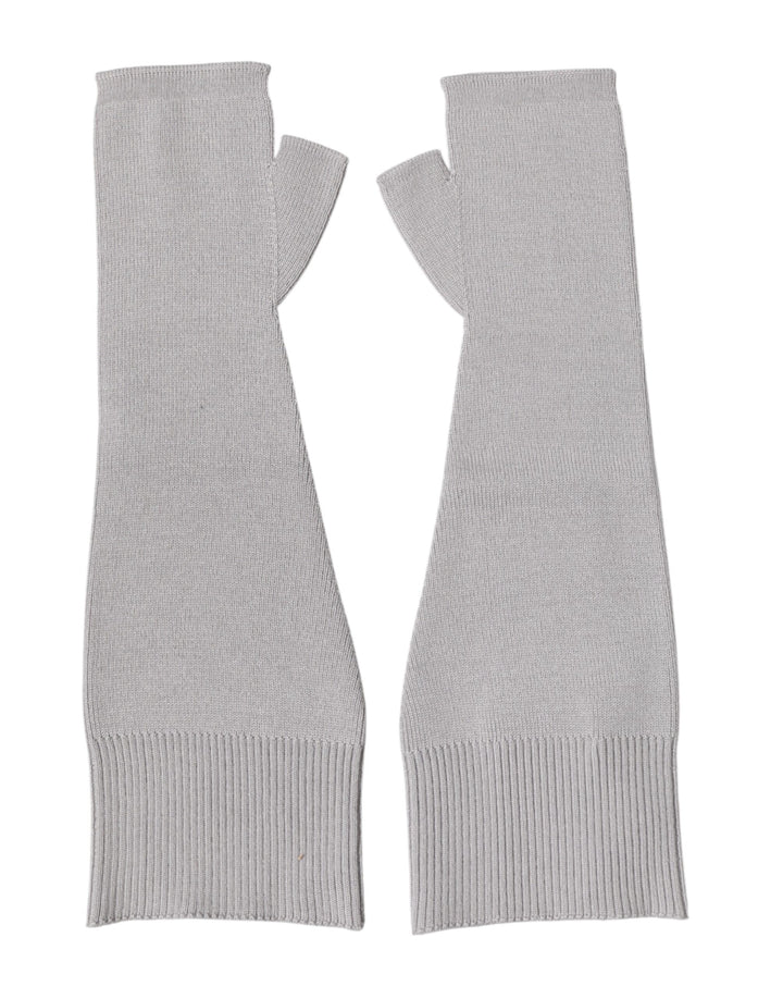 Guantes sin dedos de punto de lana virgen gris para hombre Dolce & Gabbana
