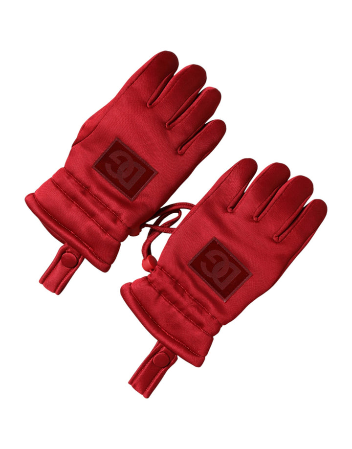 Guantes mitones de motociclista Dolce & Gabbana de viscosa roja