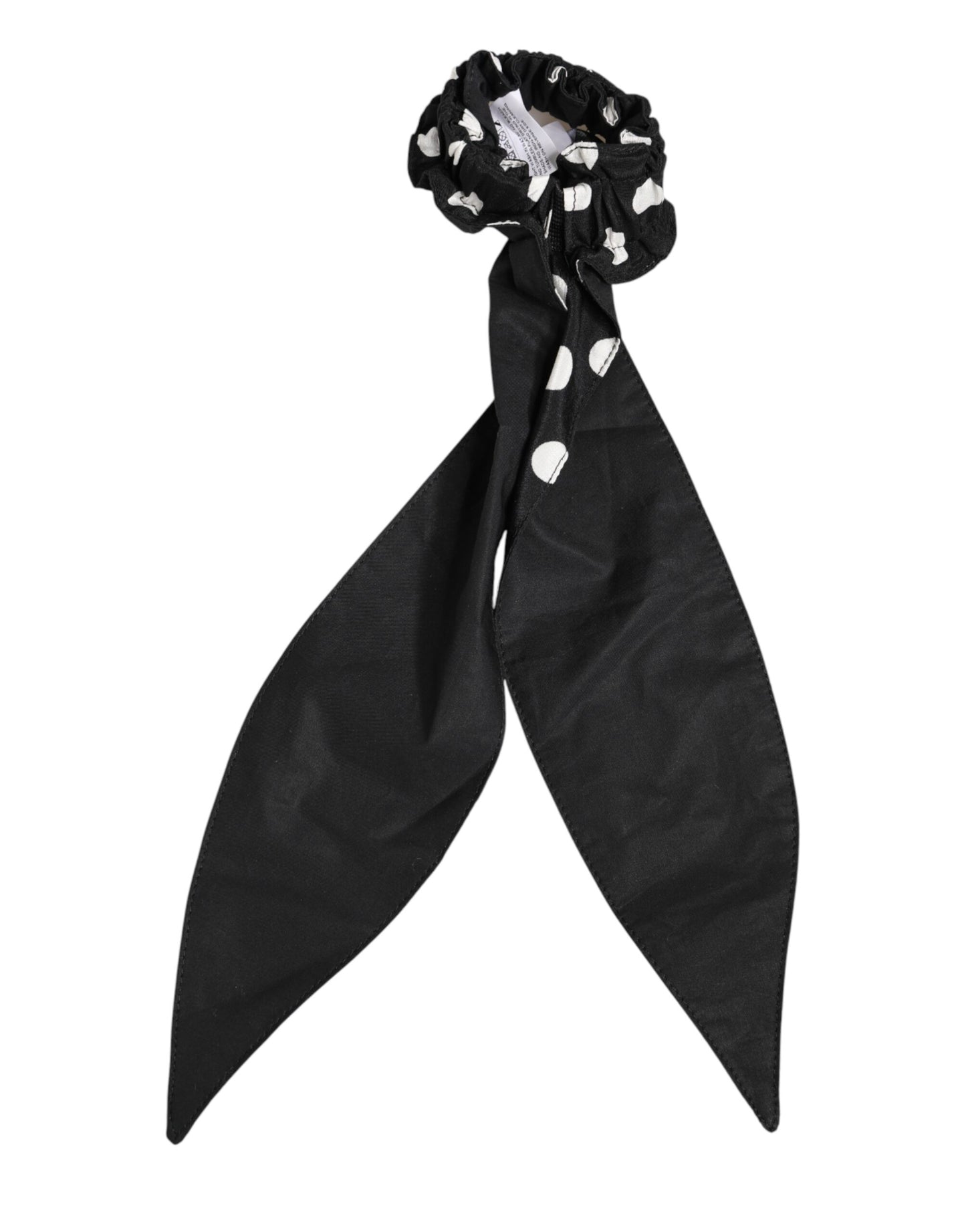 Dolce & Gabbana Chouchou Écharpe à Pois en Coton Noir